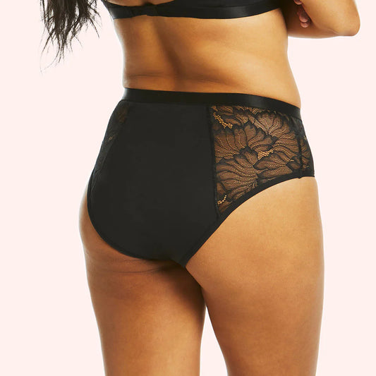 Love Luna Period Luxe Midi Brief (Lace) - Black