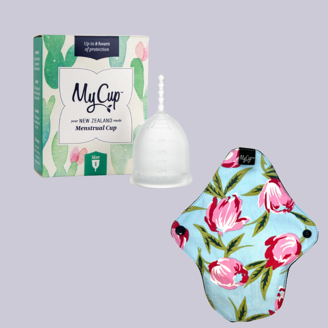 MyCup™ Menstrual Cup Size 1 + Reusable Regular Pad Bundle