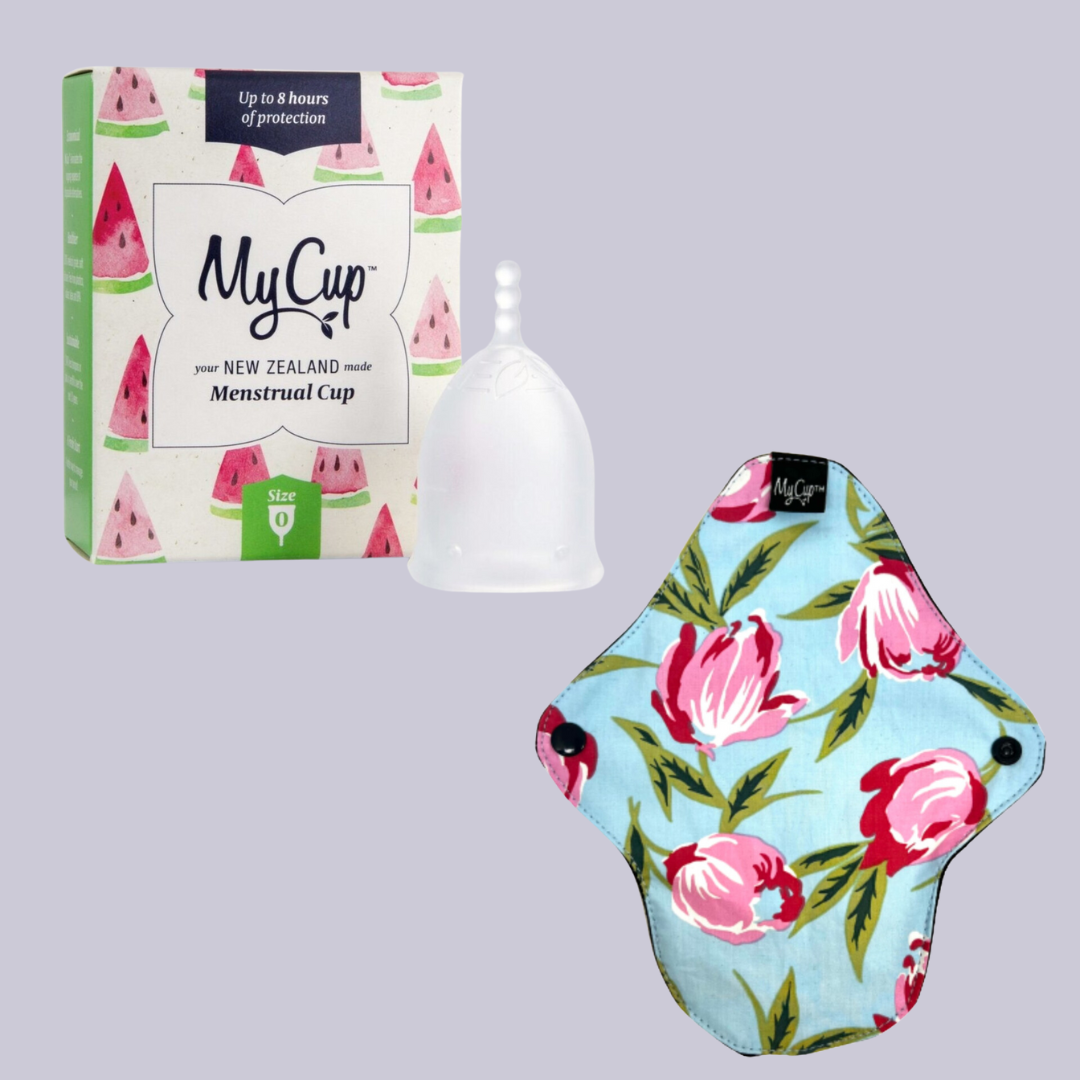 MyCup™ Menstrual Cup Size 0 + Reusable Regular Pad Bundle