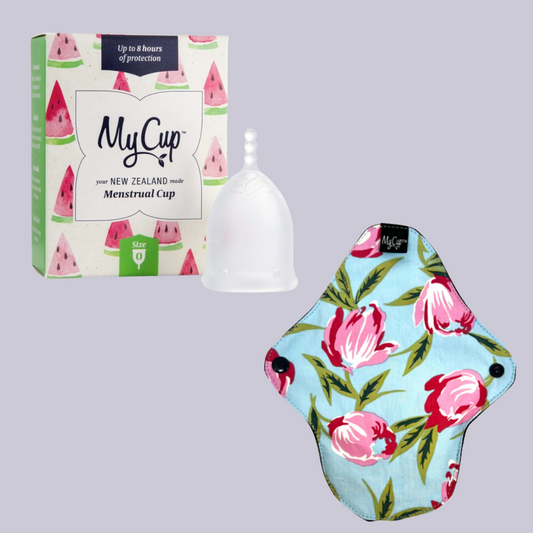 MyCup™ Menstrual Cup Size 0 + Reusable Regular Pad Bundle